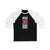 Husso 35 Detroit Hockey Red Vertical Design Unisex Tri-Blend 3/4 Sleeve Raglan Baseball Shirt