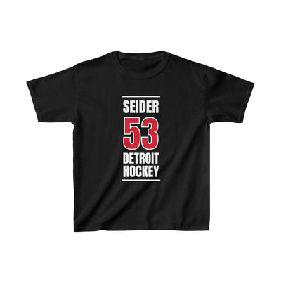 Seider 53 Detroit Hockey Red Vertical Design Kids Tee