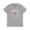 Holl 3 Detroit Hockey Number Arch Design Unisex V-Neck Tee