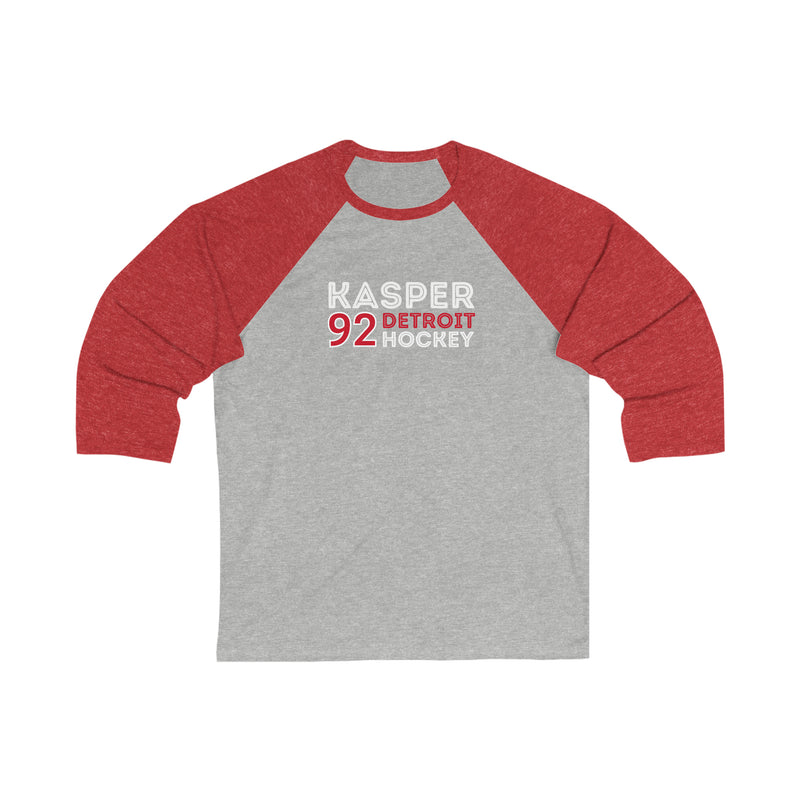 Kasper 92 Detroit Hockey Grafitti Wall Design Unisex Tri-Blend 3/4 Sleeve Raglan Baseball Shirt