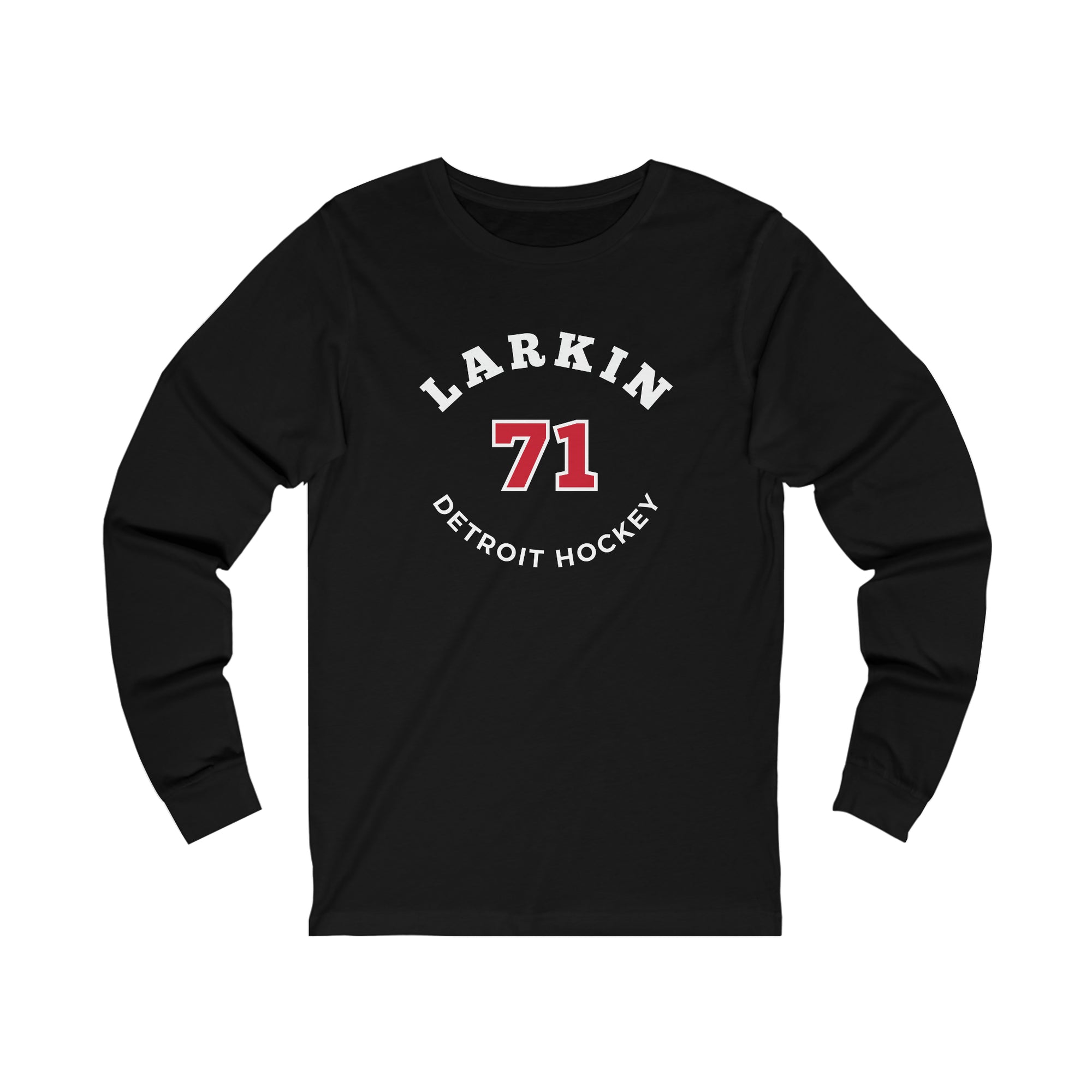 Larkin 71 Detroit Hockey Number Arch Design Unisex Jersey Long Sleeve Shirt