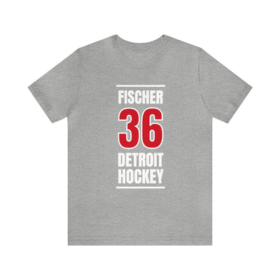Fischer 36 Detroit Hockey Red Vertical Design Unisex T-Shirt