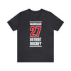 Rasmussen 27 Detroit Hockey Red Vertical Design Unisex T-Shirt