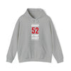 Berggren 52 Detroit Hockey Red Vertical Design Unisex Hooded Sweatshirt