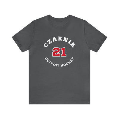 Czarnik 21 Detroit Hockey Number Arch Design Unisex T-Shirt