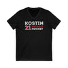 Kostin 21 Detroit Hockey Grafitti Wall Design Unisex V-Neck Tee