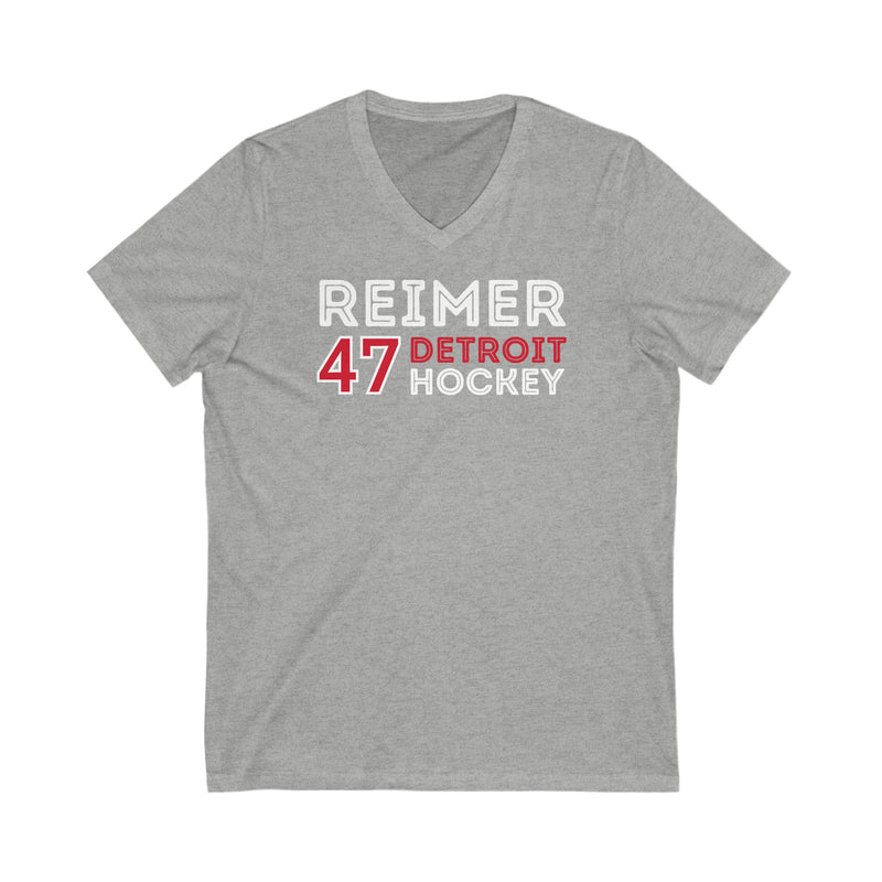 Reimer 47 Detroit Hockey Grafitti Wall Design Unisex V-Neck Tee