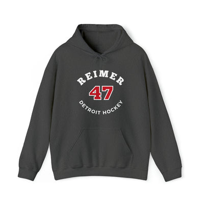 Reimer 47 Detroit Hockey Number Arch Design Unisex Hooded Sweatshirt