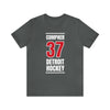 Compher 37 Detroit Hockey Red Vertical Design Unisex T-Shirt