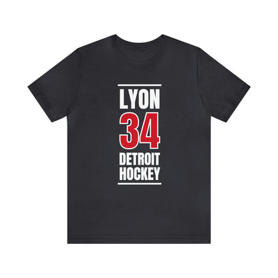 Lyon 34 Detroit Hockey Red Vertical Design Unisex T-Shirt