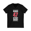 Reimer 47 Detroit Hockey Red Vertical Design Unisex V-Neck Tee