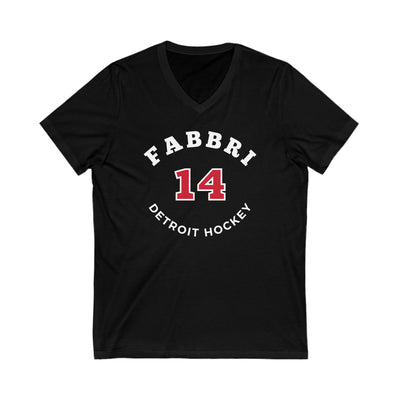 Fabbri 14 Detroit Hockey Number Arch Design Unisex V-Neck Tee