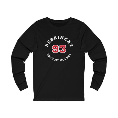 DeBrincat 93 Detroit Hockey Number Arch Design Unisex Jersey Long Sleeve Shirt