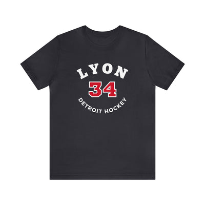Lyon 34 Detroit Hockey Number Arch Design Unisex T-Shirt