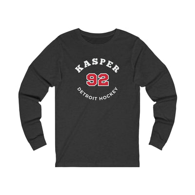 Kasper 92 Detroit Hockey Number Arch Design Unisex Jersey Long Sleeve Shirt