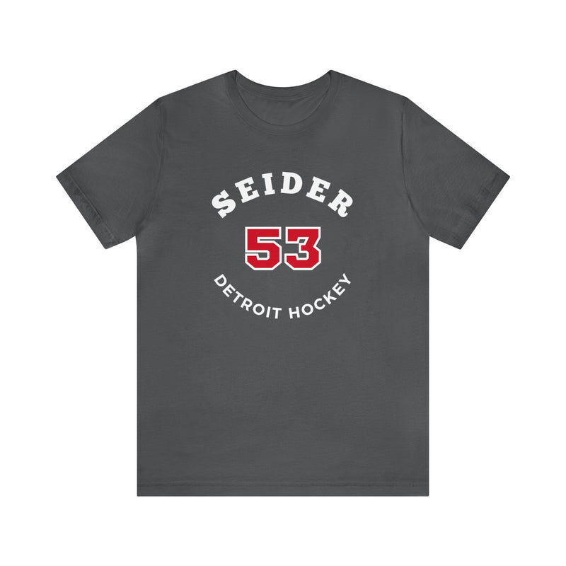 Seider 53 Detroit Hockey Number Arch Design Unisex T-Shirt
