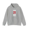 Czarnik 21 Detroit Hockey Red Vertical Design Unisex Hooded Sweatshirt