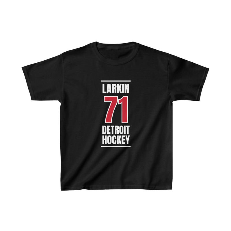 Larkin 71 Detroit Hockey Red Vertical Design Kids Tee