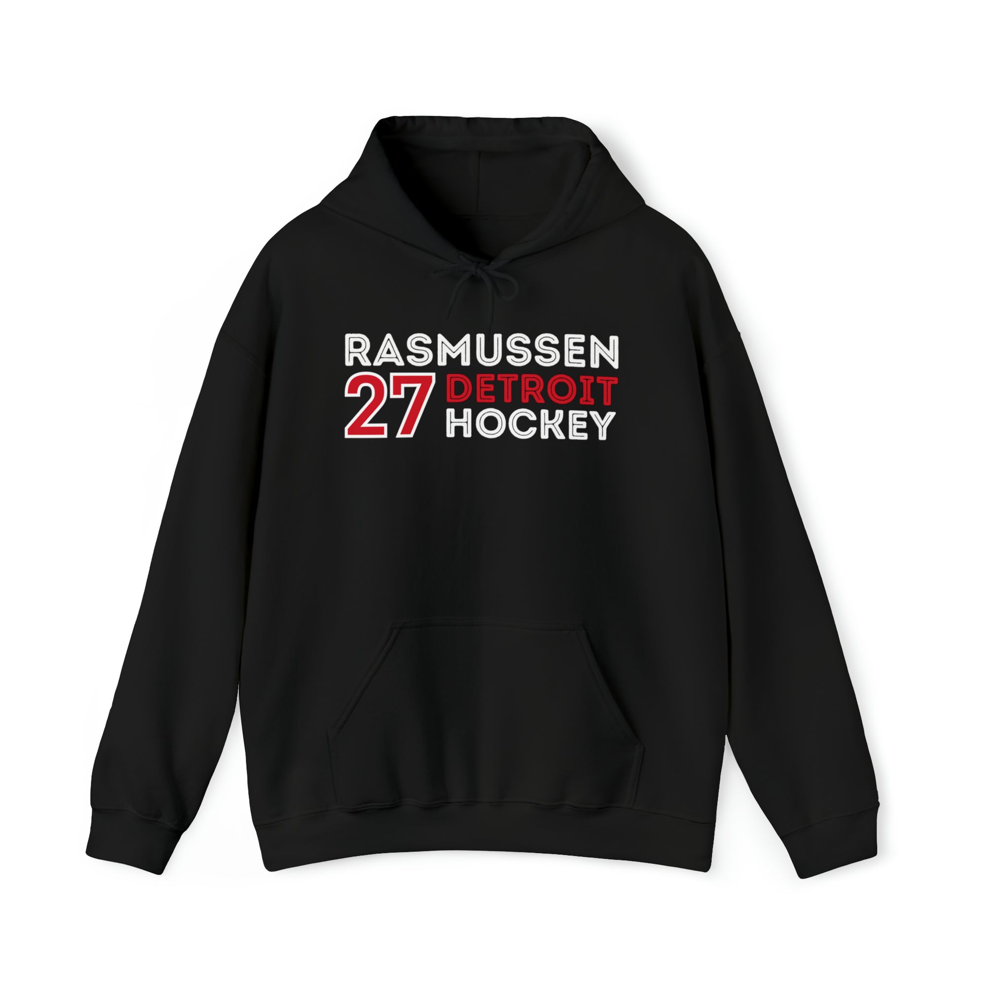 Rasmussen 27 Detroit Hockey Grafitti Wall Design Unisex Hooded Sweatshirt