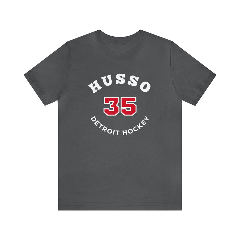 Husso 35 Detroit Hockey Number Arch Design Unisex T-Shirt