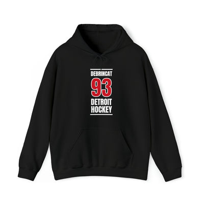 DeBrincat 93 Detroit Hockey Red Vertical Design Unisex Hooded Sweatshirt