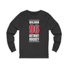 Walman 96 Detroit Hockey Red Vertical Design Unisex Jersey Long Sleeve Shirt