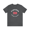Fischer 36 Detroit Hockey Number Arch Design Unisex T-Shirt