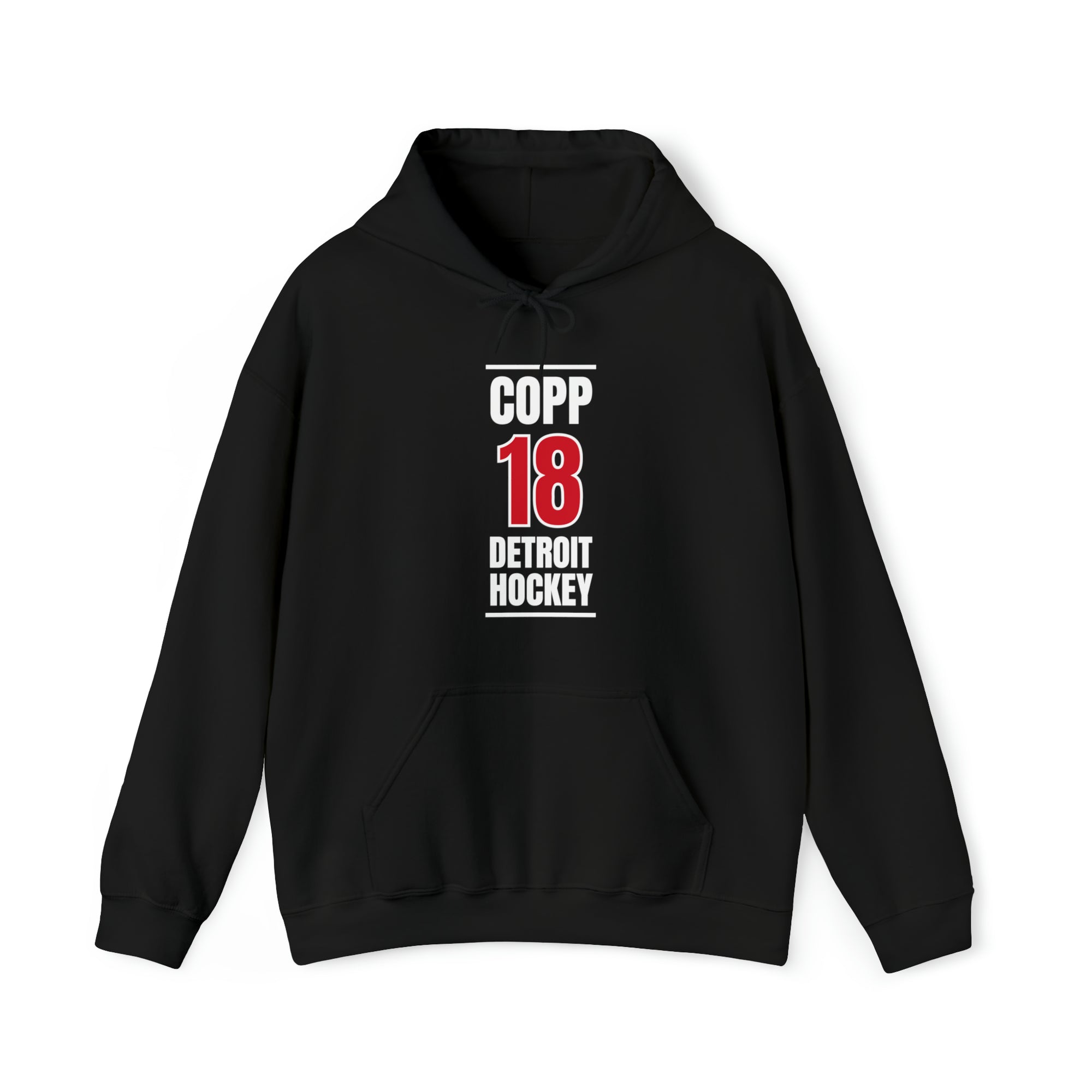 Copp 18 Detroit Hockey Red Vertical Design Unisex Hooded Sweatshirt