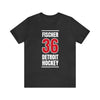 Fischer 36 Detroit Hockey Red Vertical Design Unisex T-Shirt