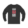 Seider 53 Detroit Hockey Red Vertical Design Unisex Jersey Long Sleeve Shirt