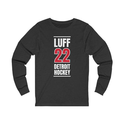 Luff 22 Detroit Hockey Red Vertical Design Unisex Jersey Long Sleeve Shirt