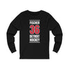 Fischer 36 Detroit Hockey Red Vertical Design Unisex Jersey Long Sleeve Shirt