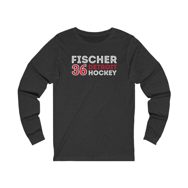 Fischer 36 Detroit Hockey Grafitti Wall Design Unisex Jersey Long Sleeve Shirt