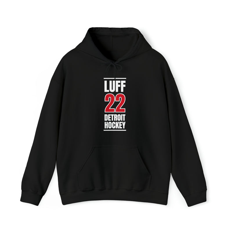 Luff 22 Detroit Hockey Red Vertical Design Unisex Hooded Sweatshirt