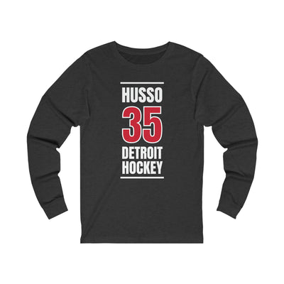 Husso 35 Detroit Hockey Red Vertical Design Unisex Jersey Long Sleeve Shirt