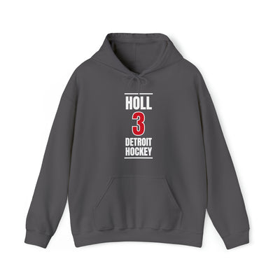 Holl 3 Detroit Hockey Red Vertical Design Unisex Hooded Sweatshirt