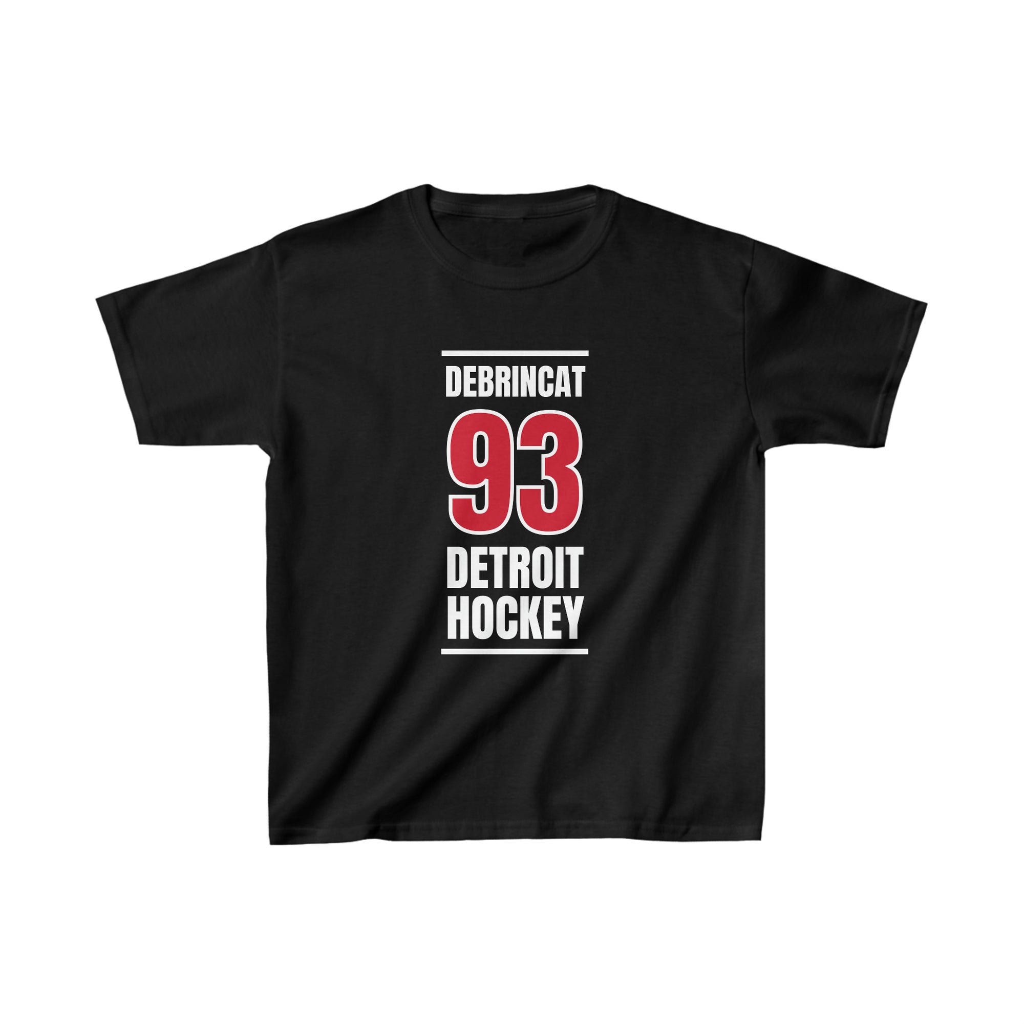 DeBrincat 93 Detroit Hockey Red Vertical Design Kids Tee