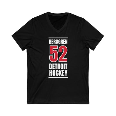 Berggren 52 Detroit Hockey Red Vertical Design Unisex V-Neck Tee