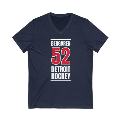 Berggren 52 Detroit Hockey Red Vertical Design Unisex V-Neck Tee