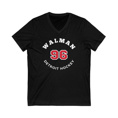 Walman 96 Detroit Hockey Number Arch Design Unisex V-Neck Tee