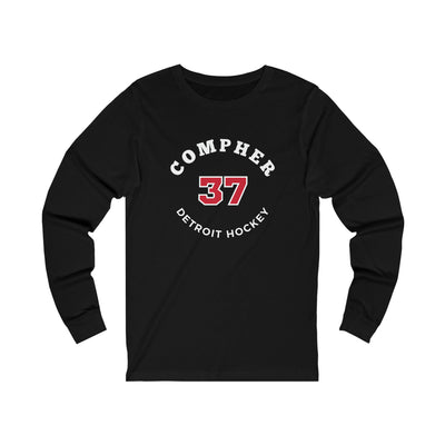 Compher 37 Detroit Hockey Number Arch Design Unisex Jersey Long Sleeve Shirt