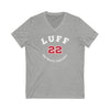 Luff 22 Detroit Hockey Number Arch Design Unisex V-Neck Tee