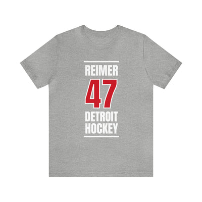 Reimer 47 Detroit Hockey Red Vertical Design Unisex T-Shirt
