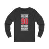 Veleno 90 Detroit Hockey Red Vertical Design Unisex Jersey Long Sleeve Shirt