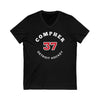 Compher 37 Detroit Hockey Number Arch Design Unisex V-Neck Tee