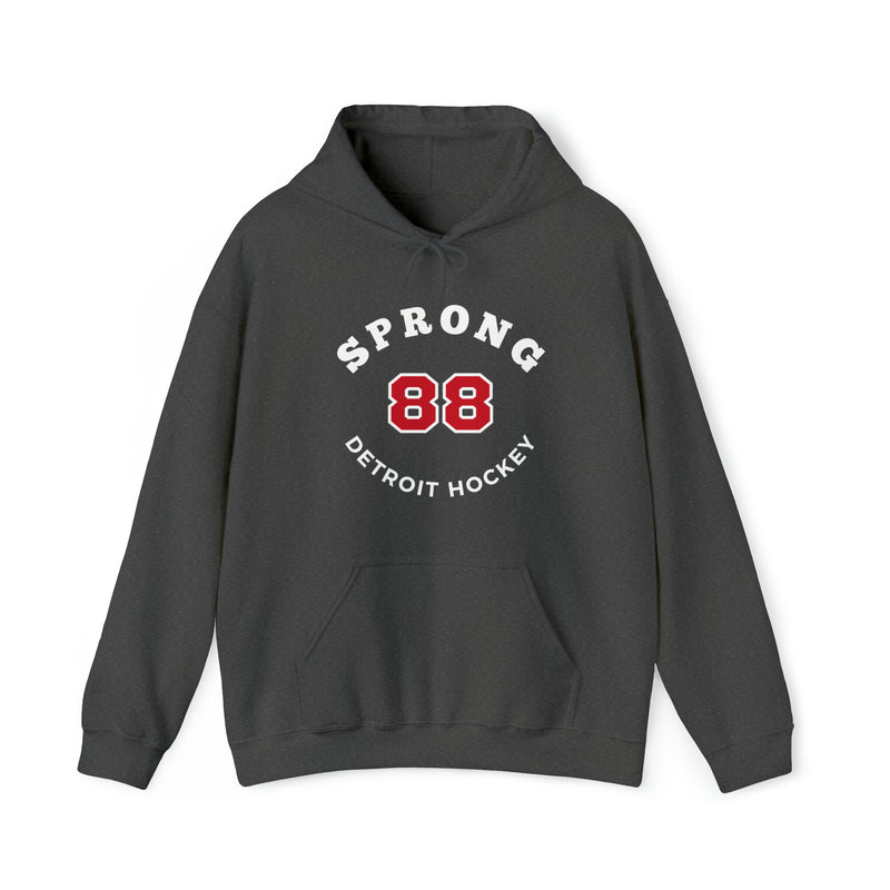 Sprong 88 Detroit Hockey Number Arch Design Unisex Hooded Sweatshirt