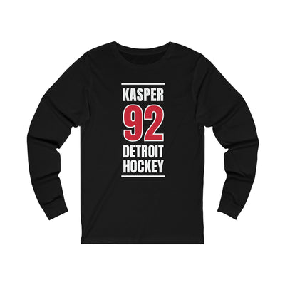 Kasper 92 Detroit Hockey Red Vertical Design Unisex Jersey Long Sleeve Shirt