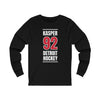 Kasper 92 Detroit Hockey Red Vertical Design Unisex Jersey Long Sleeve Shirt