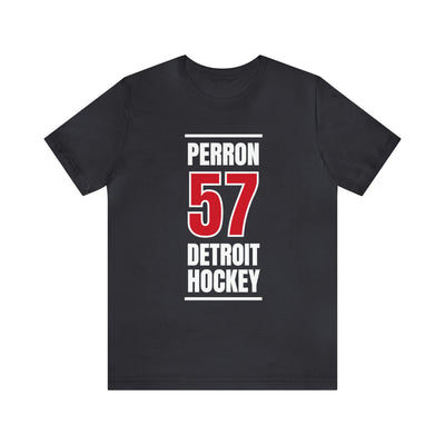 Perron 57 Detroit Hockey Red Vertical Design Unisex T-Shirt