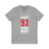 DeBrincat 93 Detroit Hockey Red Vertical Design Unisex V-Neck Tee